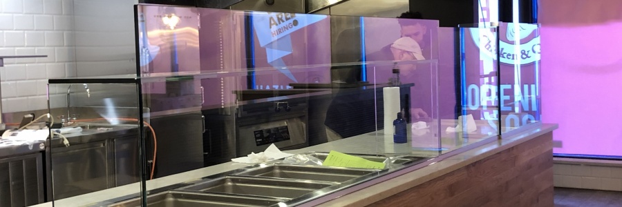 Custom Glass 'Sneeze Guard' Cases for La Rosa Chicken and Grill in Hazlet NJ