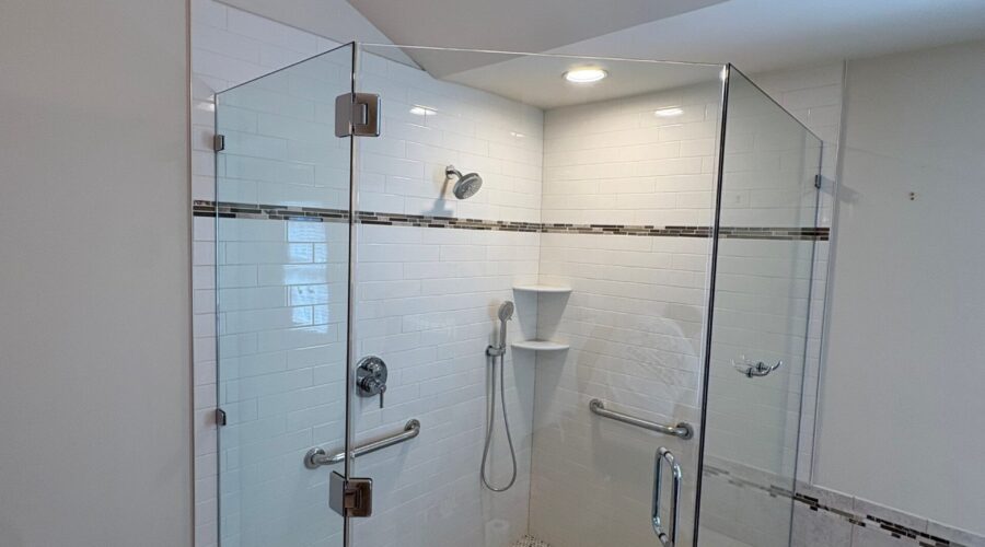 Frameless Custom Neo Angle Shower Enclosure in Roseland, NJ